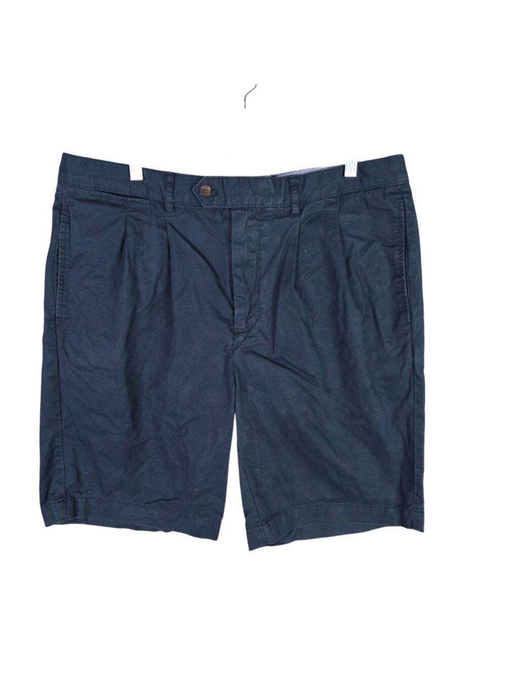 Mens Cremeiux Navy Blue Pleated Chino Shorts 100% Cotton 9" Inseam Size 36